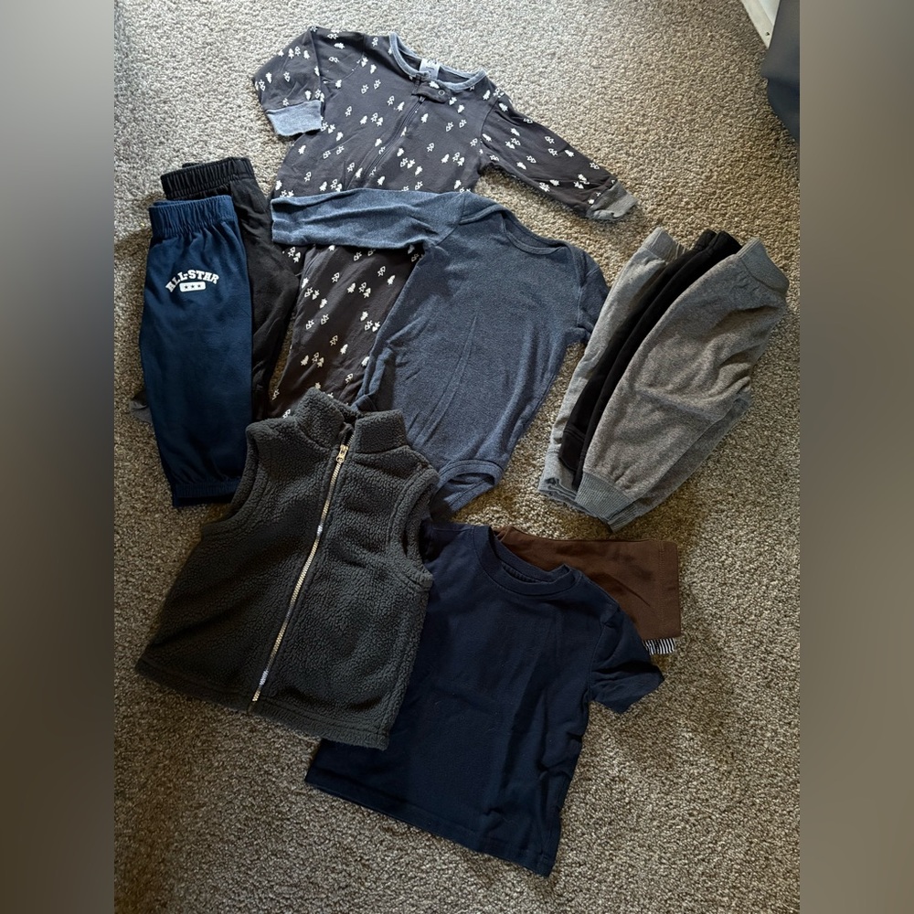 Baby Boy Clothing Set in Navy and Brown 6-18 mos Bundle 11 items